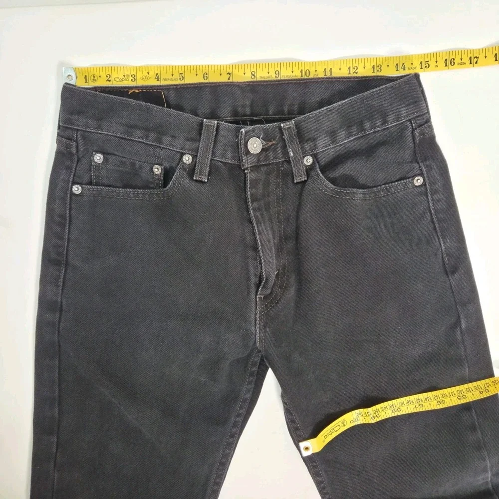 Levi's NWT Men's 505 Regular Straight Leg Jeans Black Cotton 29x34 Grunge Goth